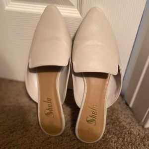 Shein White open back pointed flats. Size 10
